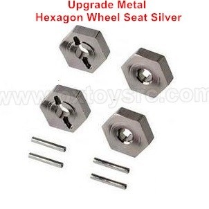 wltoys upgrades 144001 Metal Hexagon Wheel Seat Silver
