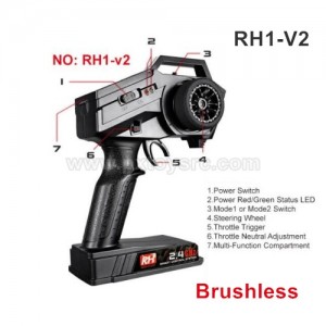 Remo Hobby RH1-v2 2.4G 2CH Transmitter Remote Control for 1665 1/16 Rc Car Vehicle Toy