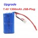HBX 16889 16889A Ravage Upgrade Battery 7.4V 1300mAh JSB-Plug M16120 (For Brushed Version) 